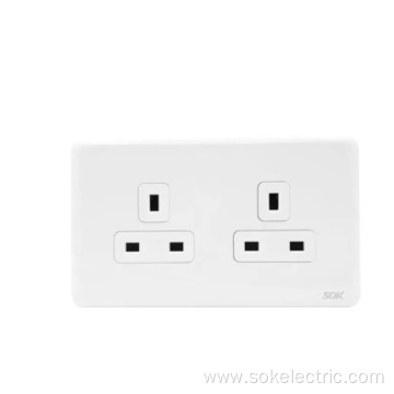 Double 13A BS Power Outlets British wall socket